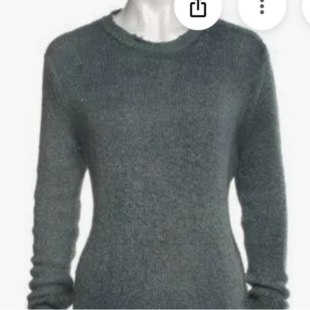Avant Toi 100% Brushed Cashmere Moss Green Sweater Hand Painted High Quality.